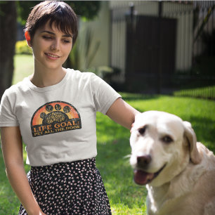 Retro Lebensziel Alle Hunde Streicheln Lustiger Vi T-Shirt