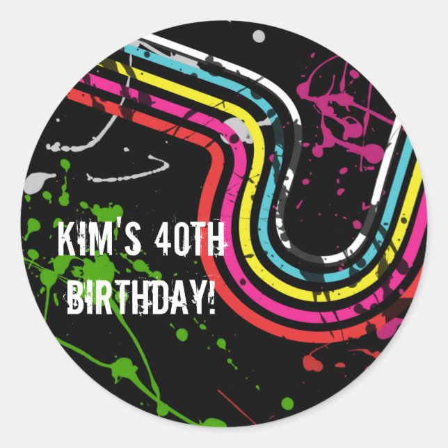 Retro-Leckerei der 80er Jahre Runder Aufkleber (Vorderseite)