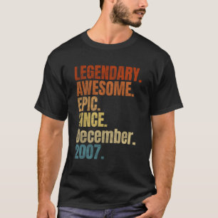 Retro Legendary Seit Dezember 2007 T Shirt 12 Yea