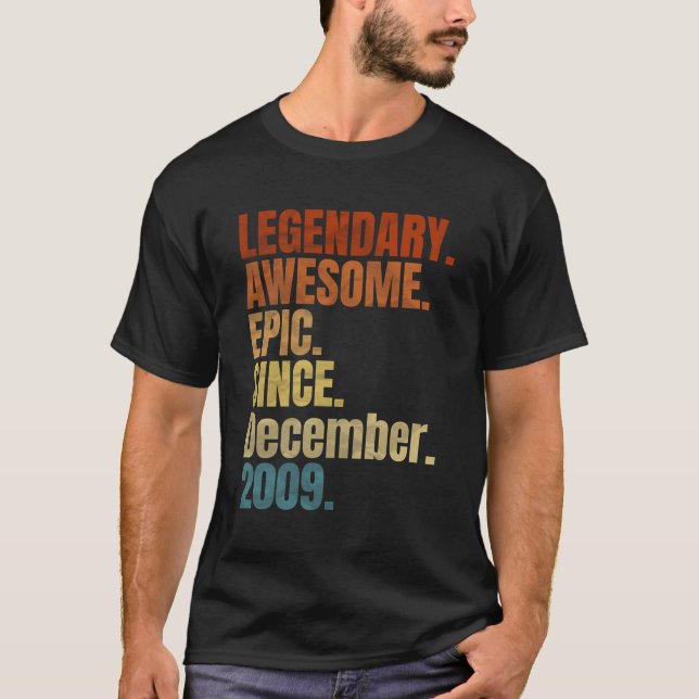 Retro Legendary Seit Dezember 2009 T Shirt 10 Yea (Vorderseite)