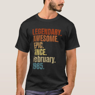 Retro Legendary Seit Februar 1985 T Shirt 35 Yea