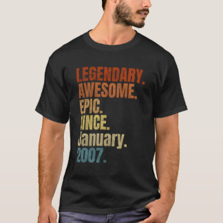 Retro Legendary Seit Januar 2007 T Shirt 12 Jahr