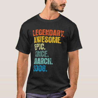 Retro Legendary Seit März 2008 T Shirt 12 Jahre