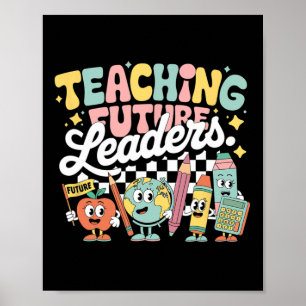 Retro-Lehre Zukunftsführer Groovy-Lehrer-Rücken Poster