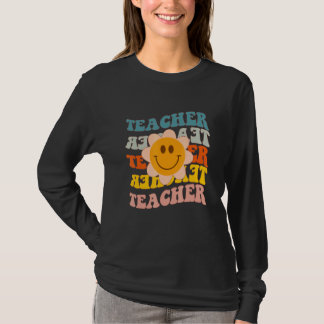Retro-Lehrer Daisy farbenfrohe Grundschule Te T-Shirt