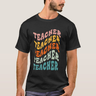 Retro-Lehrer Daisy farbenfrohe Grundschule Te T-Shirt
