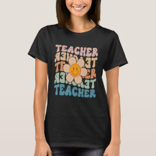 Retro-Lehrer Daisy farbenfrohe Grundschule Te T-Shirt
