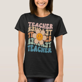 Retro-Lehrer Daisy farbenfrohe Grundschule Te T-Shirt