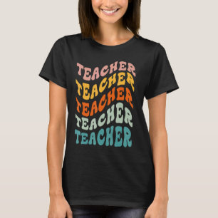 Retro-Lehrer Daisy farbenfrohe Grundschule Te T-Shirt