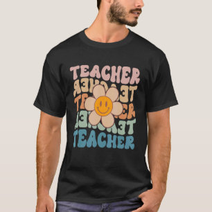 Retro-Lehrer Daisy farbenfrohe Grundschule Te T-Shirt