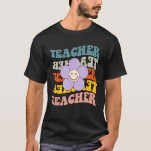 Retro-Lehrer Daisy farbenfrohe Grundschule Te T-Shirt