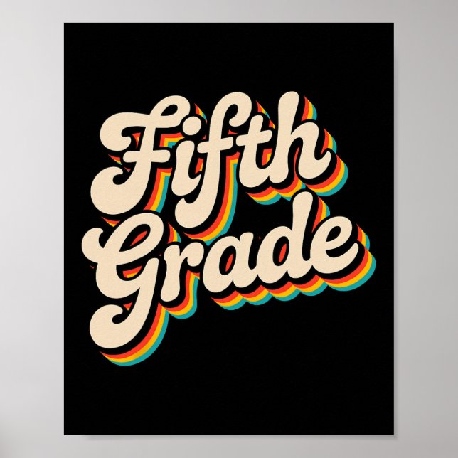Retro-Lehrer der fünften Klasse  Poster (Vorne)