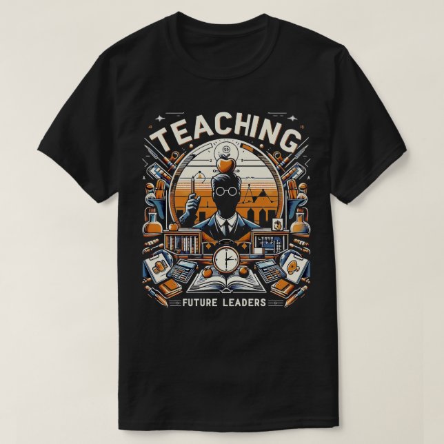 Retro-Lehrer für zukünftige Führer zurück zum Scho T-Shirt (Design vorne)