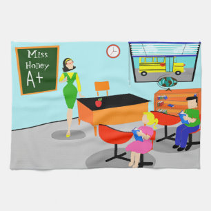 Retro Lehrer-Geschirrtuch Handtuch