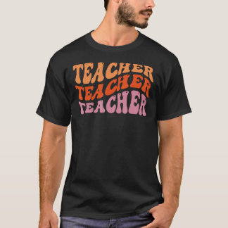 Retro-Lehrer Inspiration farbenfrohe Grundlegend S T-Shirt