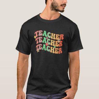 Retro-Lehrer Inspiration farbenfrohe Grundlegend S T-Shirt