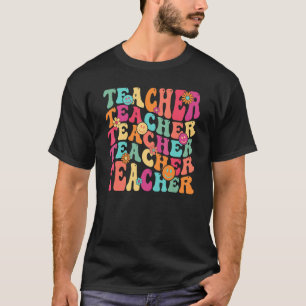 Retro-Lehrer Inspirierend Bunt Grundschule Sc T-Shirt