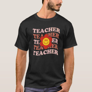Retro-Lehrer Inspirierende Blume Grundschule T-Shirt