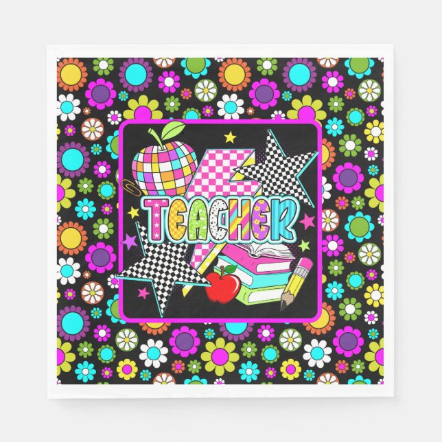 Retro-Lehrer-Papier-Tischservietten Serviette (Vorderseite)