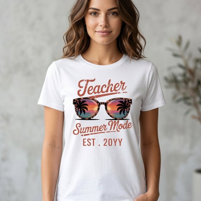 Retro-Lehrer-Sommer-Modus Benutzerdefinierter Text Tri-Blend Shirt (Von Creator hochgeladen)
