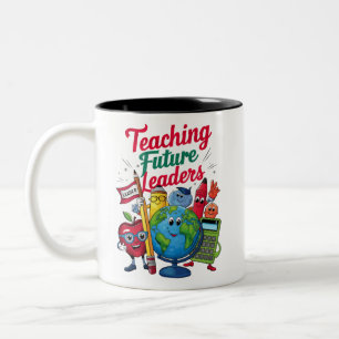 Retro-Lehrer zukünftige Führungskräfte Lehrer Schu Zweifarbige Tasse
