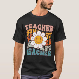Retro-Lehrerin Daisy farbenfrohe Grundschule T-Shirt