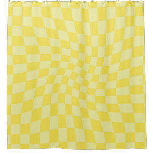 Retro-Lemon-Gelbe Karos verschleiert Duschvorhang