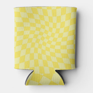 Retro Lemon Yellow Paston Warped Checkerboard Dosenkühler