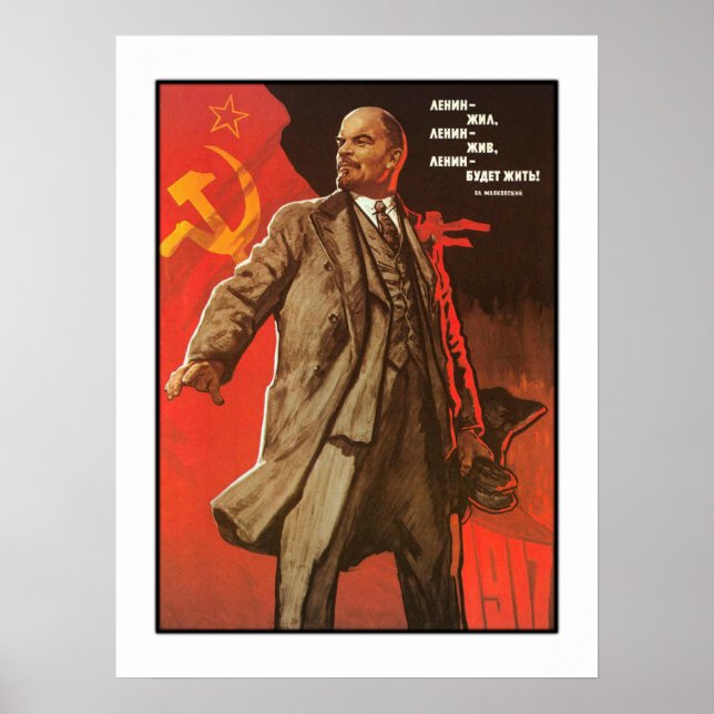 Retro Lenin Poster aus der russischen Revolution (Vorne)