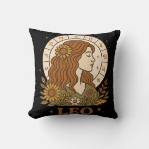 Retro Leo Sternzeichen Boho Floral Astrologie Kissen