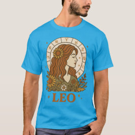 Retro Leo Zodiac Boho Blumenastrologie T-Shirt