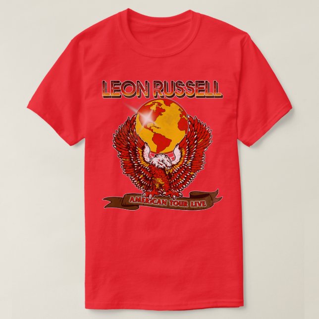 Retro Leon Russell Tour Eagle Design T-Shirt (Design vorne)