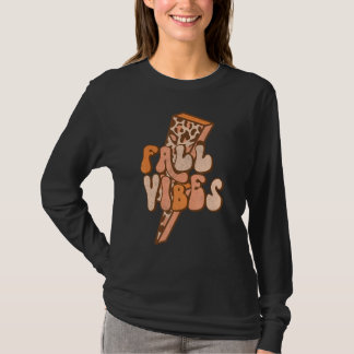 Retro Leopard Blitzschlag Fall Vibes Herbst Le T-Shirt