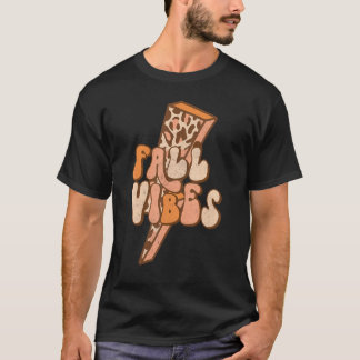 Retro Leopard Blitzschlag Fall Vibes Herbst Le T-Shirt
