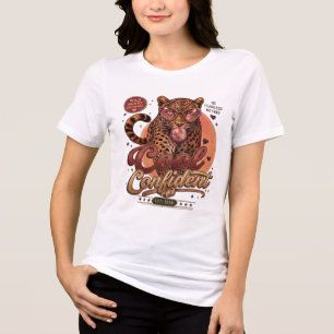 Retro Leopard Coole Selbstsichere Streetwear Tri-Blend Shirt