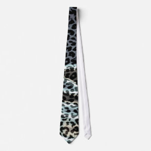 Retro Leopard-Druck-Haut (Schwarzes, Grau) Krawatte