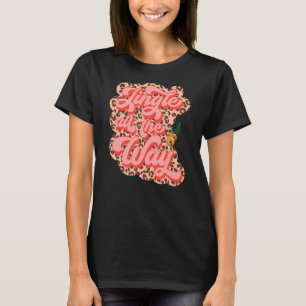 Retro Leopard Jingle Den ganzen Weg frohe Weihnach T-Shirt