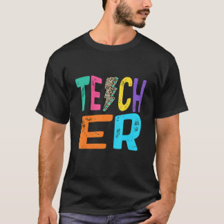Retro Leopard Lehrer Job Matching T-Shirt