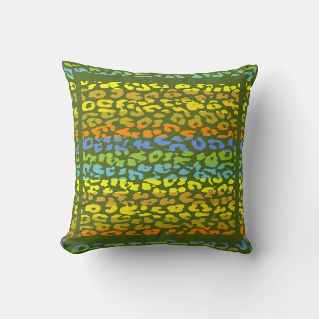 Retro Leopard Print Skin Muster Kissen (Vorderseite)