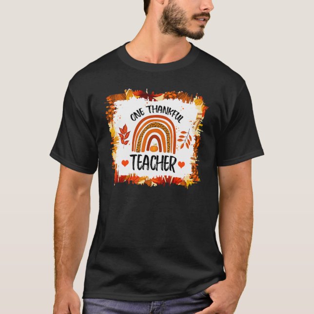 Retro Leopard Rainbow One Thanksg T-Shirt (Vorderseite)