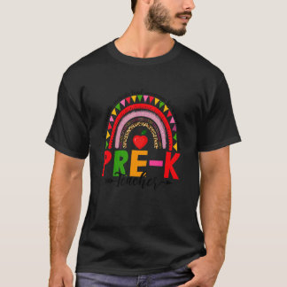 Retro Leopard Regenbogen Pre K Lehrer Zurück zur S T-Shirt
