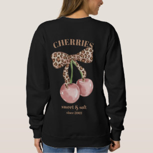 Retro Leopard Schleife Kirsche Süß & Sanft Seit Sl Sweatshirt