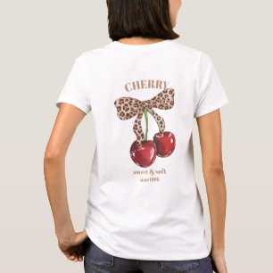 Retro Leopard Schleife Kirsche Süß & Sanft Seit Sl T-Shirt