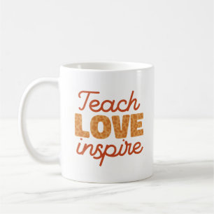 Retro Leopard Teach Liebe Inspirier Art Kaffeetasse
