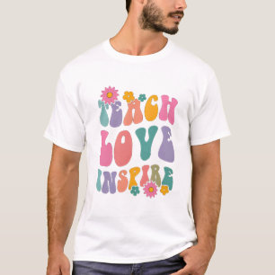 Retro Leopard Teach Liebe Inspirier Art T-Shirt