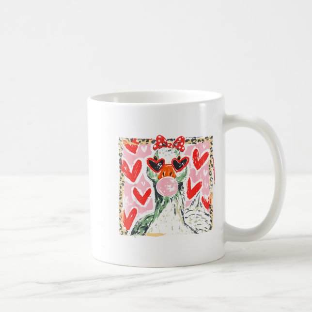 Retro Leopard Valentine Goose Funny Nk Coquette Lo Kaffeetasse (Rechts)