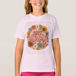 Retro-Leoparden-Druck "Soft Mama" Florales Grafik- T-Shirt