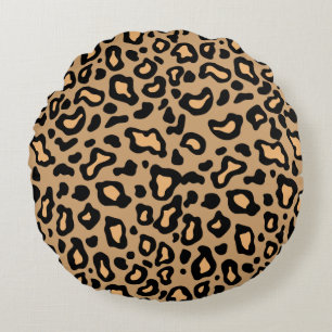 Retro-Leoparden-Tierdruck-Rund-Wurfkissen Rundes Kissen