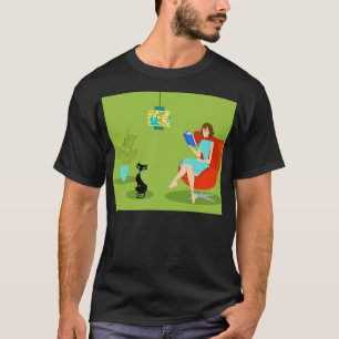 Retro Lesefrauen-T - Shirt