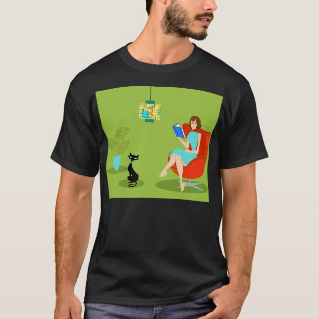 Retro Lesefrauen-T - Shirt (Vorderseite)